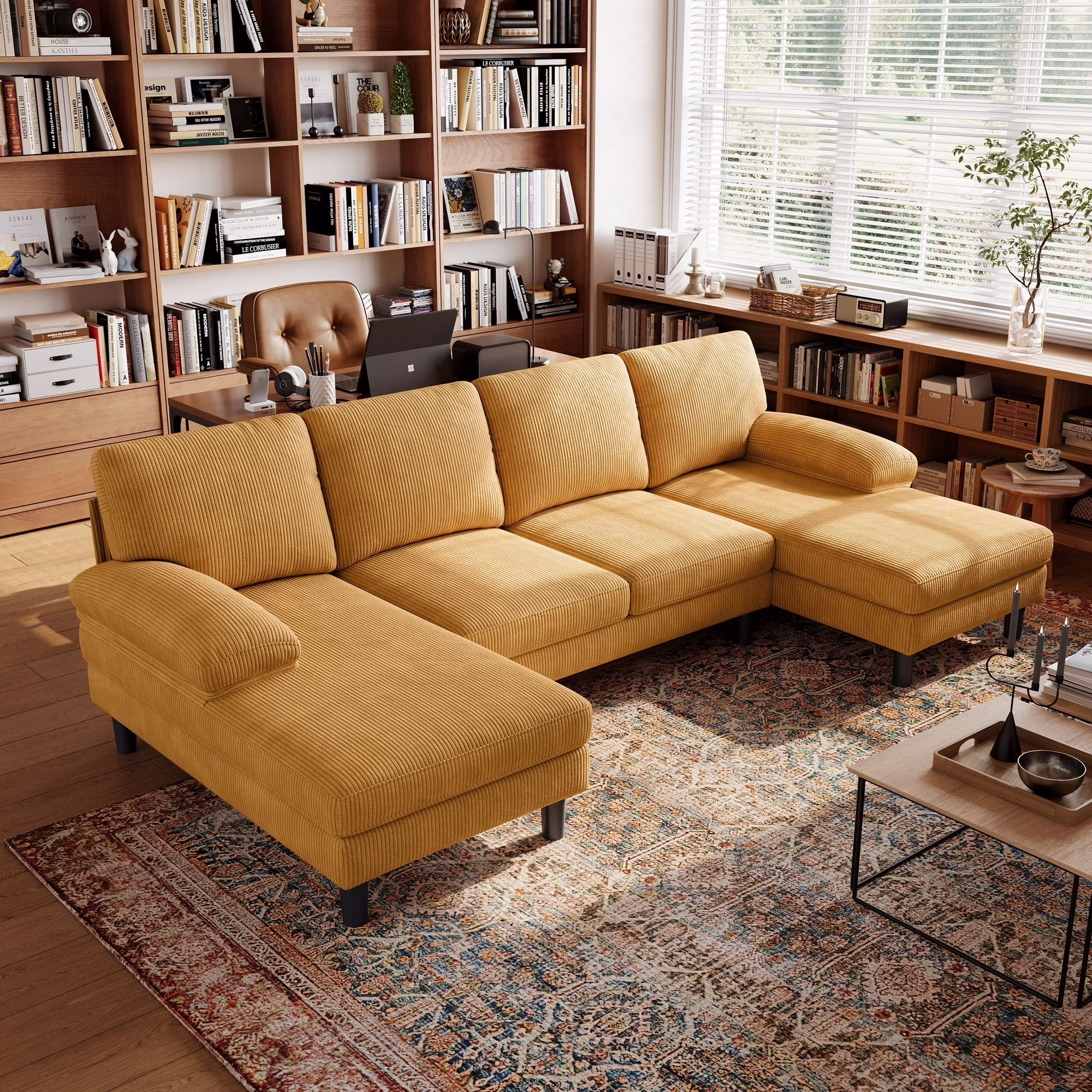 Linsy Home Sectional Sofa for Living Room, U-Shaped Sofa