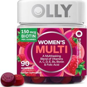 OLLY Women's Multivitamin Gummy, Vitamins A, D, C, E, Biotin, Folic Acid
